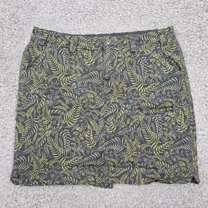 Duluth Womens Rootstock Skort Stretch Leaf Print‎ Gray Size 18 Hiking Travel